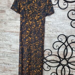 SugarLips Black and Gold Floral Dress